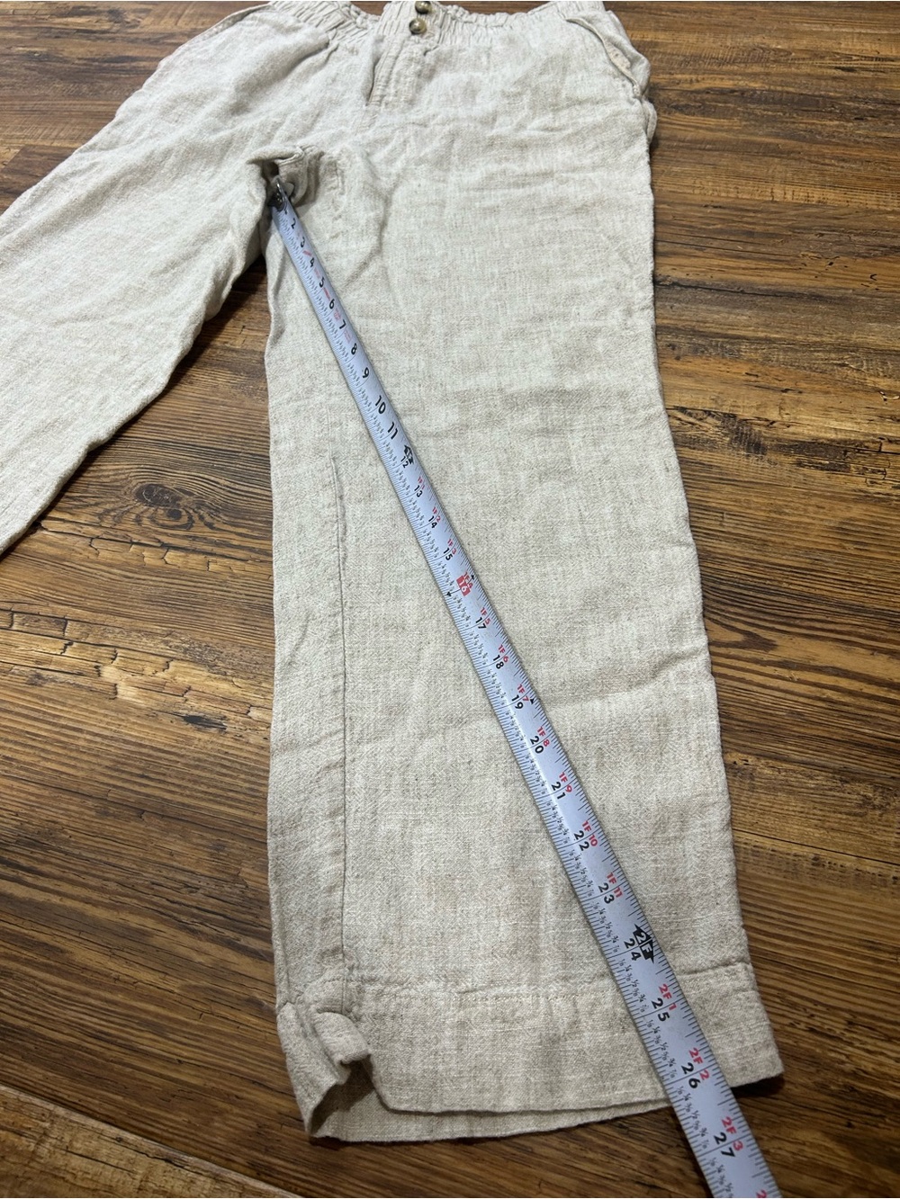 Briggs New York Beige Straight-Leg Linen-Blend Pants - Picture 8 of 9